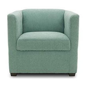 Domo Collection Bob fauteuil, retro stoel met armleuningen en binnenvering, 73x75x69 cm, kleine gestoffeerde stoel cocktail lounge stoel in microfiber mint groen