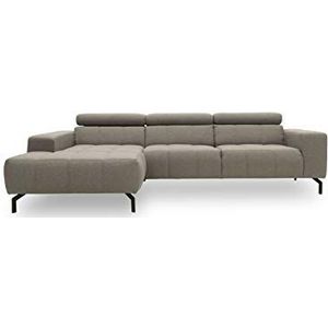 DOMO. collection Cunelli Hoekbank, sofa met rugfunctie, gestoffeerde hoek met relaxfunctie, grijs, 292 x 175 x 77 cm