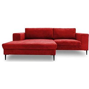 DOMO. collection Modica hoekbank, moderne L-vormige hoekbank, sofa hoekset, rood, 244x173x83