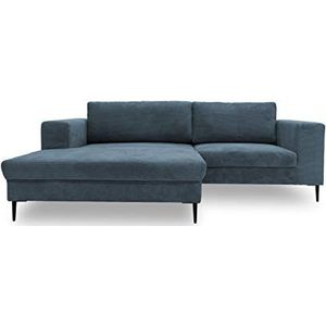 DOMO. collection Modica hoekbank, moderne L-vormige hoekbank, sofa hoekset, grijs-blauw, 244x173x83