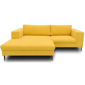 DOMO. collection Modica hoekbank, moderne L-vormige hoekbank, sofa hoekset, geel, 244x173x83
