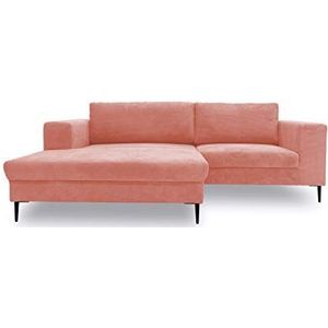 DOMO. collection Modica hoekbank, moderne L-vormige hoekbank, sofa hoekset, roze, 244x173x83