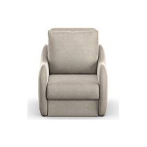 DOMO. Collection Fauteuil Echo, enkele stoel met kruk, lounge stoel, functionele stoel, 84x107x96 cm, gestoffeerde stoel in bruin (steen)