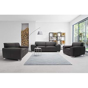 DOMO. collection Ricardo, sofa fauteuil, 125cm x 95 x 81 cm, gestoffeerde stoel met binnenvering in kunstleer zwart, 125x95x81 cm