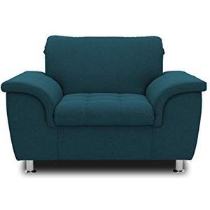 DOMO. Collection Fauteuil Franzi, gestoffeerde set, hoge rugleuning met nekfunctie, gestoffeerde stoel, turquoise, 120x105x81 cm
