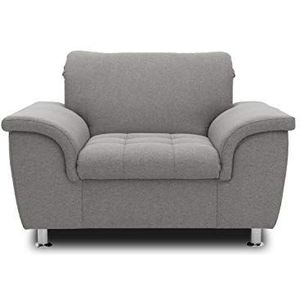 DOMO. collection Franzi fauteuil, gestoffeerde set, hoge rugleuning met nekfunctie, beklede stoel, grijs, 120x105x81 cm