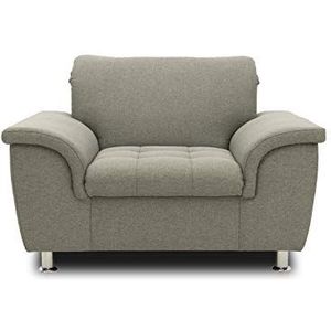 DOMO. collection Franzi fauteuil, gestoffeerde set, hoge rugleuning met nekfunctie, gestoffeerde stoel, grijs-bruin, 120x105x81 cm