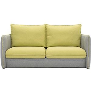 DOMO. collection Mike Slaapbank met kruk, functionele bank, gestoffeerde meubels, geel/groen-grijs, 214 x 112 x 99 cm