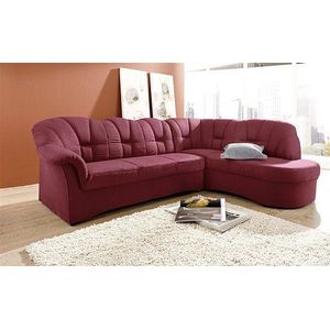DOMO collection Ecksofa Papenburg, zeitlose Rückensteppung, elegante Armlehne, L-Form, mit Ottomane, wahlweise mit Bettfunktion
