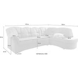 DOMO collection Ecksofa "Papenburg, zeitlose Rückensteppung, elegante Armlehne, L-Form", mit Ottomane, wahlweise mit Bettfunktion