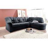 DOMO collection Ecksofa Papenburg, zeitlose Rückensteppung, elegante Armlehne, L-Form, mit Ottomane, wahlweise mit Bettfunktion