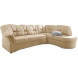 DOMO collection Ecksofa Papenburg, zeitlose Rückensteppung, elegante Armlehne, L-Form, mit Ottomane, wahlweise mit Bettfunktion