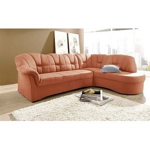 DOMO collection Ecksofa "Papenburg, zeitlose Rückensteppung, elegante Armlehne, L-Form", mit Ottomane, wahlweise mit Bettfunktion