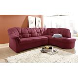 DOMO collection Ecksofa Papenburg, zeitlose Rückensteppung, elegante Armlehne, L-Form, mit Ottomane, wahlweise mit Bettfunktion
