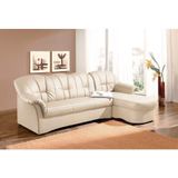 DOMO collection Ecksofa Papenburg, zeitlose Rückensteppung, elegante Formensprache, L-Form, in großer Farbvielfalt, wahlweise mit Bettfunktion