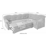 DOMO collection Ecksofa "Papenburg B/T/H: 242/190/84 cm L-Form", wahlweise mit Bettfunktion, Langer Schenkel links oder rechts