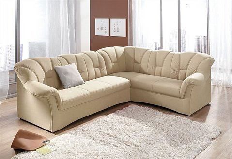 DOMO collection Ecksofa "Papenburg B/T/H: 242/190/84 cm L-Form", wahlweise mit Bettfunktion, Langer Schenkel links oder rechts