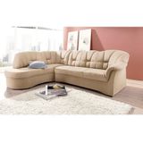 DOMO collection Ecksofa Papenburg, zeitlose Rückensteppung, elegante Armlehne, L-Form, mit Ottomane, wahlweise mit Bettfunktion