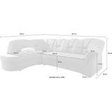 DOMO collection Ecksofa "Papenburg, zeitlose Rückensteppung, elegante Armlehne, L-Form", mit Ottomane, wahlweise mit Bettfunktion