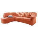 DOMO collection Ecksofa Papenburg, zeitlose Rückensteppung, elegante Armlehne, L-Form, mit Ottomane, wahlweise mit Bettfunktion