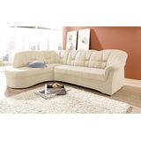 DOMO collection Ecksofa "Papenburg, zeitlose Rückensteppung, elegante Armlehne, L-Form", mit Ottomane, wahlweise mit Bettfunktion
