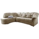 DOMO collection Ecksofa »Papenburg, zeitlose Rückensteppung, elegante Armlehne, L-Form«, mit Ottomane, wahlweise mit Bettfunktion