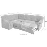 DOMO collection Ecksofa "Papenburg B/T/H: 242/190/84 cm L-Form", wahlweise mit Bettfunktion, Langer Schenkel links oder rechts