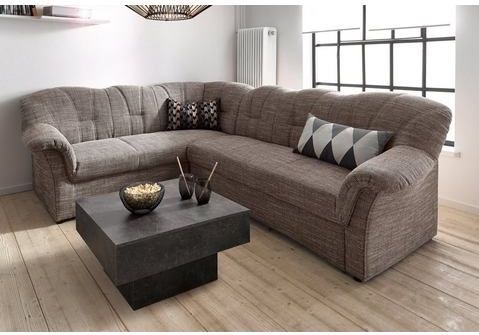 DOMO collection Ecksofa "Papenburg B/T/H: 242/190/84 cm L-Form", wahlweise mit Bettfunktion, Langer Schenkel links oder rechts