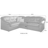 DOMO collection Ecksofa Montana, zeitlose Rückensteppung, bequeme Armlehnen, L-Form, wahlweise mit Bettfunktion
