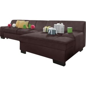 DOMO collection Ecksofa "Norma, elegant und modern, mit flachen Armlehnen, L-Form", wahlweise mit Bettfunktion