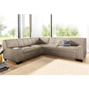 DOMO collection Ecksofa "Norma, moderne Armlehnen, zeitlos und elegant, L-Form", wahlweise mit Bettfunktion