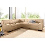 DOMO collection Ecksofa "Norma, moderne Armlehnen, zeitlos und elegant, L-Form", wahlweise mit Bettfunktion