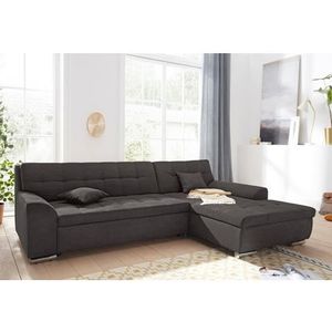 DOMO collection Ecksofa »Aversa, moderne Steppung im Sitz und Rücken, geschwungene Armlehnen,«, L-Form, wahlweise mit Bettfunktion