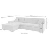 DOMO collection Ecksofa "Aversa, moderne Steppung im Sitz und Rücken, geschwungene Armlehnen,", L-Form, wahlweise mit Bettfunktion