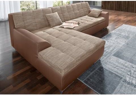 DOMO collection Ecksofa Treviso, wahlweise mit Bettfunktion, incl. Zierkissen