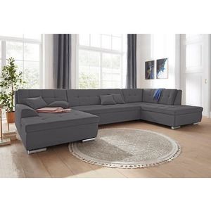 DOMO collection Wohnlandschaft »Aversa U-Form«, wahlweise mit Bettfunktion, frei im Raum stellbar
