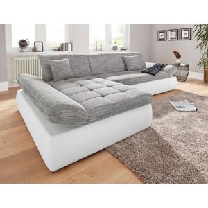 DOMO collection Ecksofa PB Moric wahlweise mit Bettfunktion + Armteilverstellung, L-Form, im XXL-Format, B/T/H:300/172/80 cm, feine Steppung