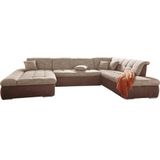 DOMO collection Wohnlandschaft "PB Moric wahlweise mit Bettfunktion und Armteilverstellung U-Form", XXL-Format B/T/H: 353/216/80 cm, feine Steppung, incl. Zierkissen