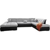 DOMO collection Wohnlandschaft "PB Moric wahlweise mit Bettfunktion und Armteilverstellung U-Form", XXL-Format B/T/H: 353/216/80 cm, feine Steppung, incl. Zierkissen