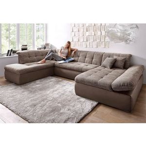 DOMO collection Wohnlandschaft »Moric U-Form auch in Cord«, im XXL-Format, wahlweise mit Bettfunktion und Armlehnenverstellung
