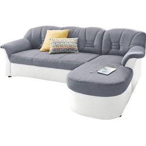 DOMO collection Hoekbank Elva, tijdloze vormtaal, elegante rugstiksels, L-vorm