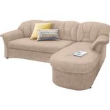 DOMO collection Ecksofa "Elva, zeitlose Formensprache, elegante Rückensteppung, L-Form", wahlweise mit Bettfunktion und Federkern