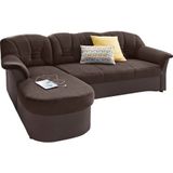 DOMO collection Ecksofa »Elva, zeitlose Formensprache, elegante Rückensteppung, L-Form«, wahlweise mit Bettfunktion und Federkern