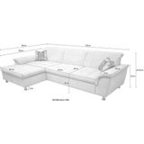 DOMO collection Ecksofa Franzi, wahlweise mit Bettfunktion, Bettkasten und Kopfteilverstellung