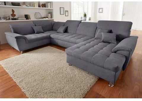 DOMO collection Wohnlandschaft Franzi wahlweise mit Kopfteilverstellung Bettfunktion, Bettkasten, im XXL-Format B/T/H: 352/214/80 cm, Steppung im Sitz, U-Form