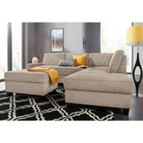 DOMO collection Ecksofa "Florentina zeitlos und elegant, Sitznähte als Designelement, L-Form", wahlweise mit Bettfunktion, mit Kontrastnaht, Komfortsitzhöhe 47cm