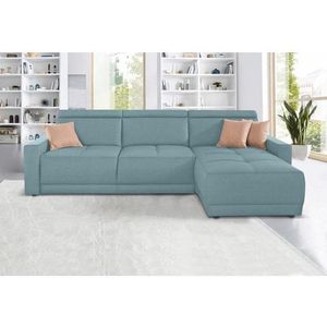 DOMO collection Ecksofa »Ava mit moderner Sitzheftung & toller Doppelnaht, komfortabel, L-Form«, mit Recamiere, inkl. Federkern, wahlweise mit Kopfteilverstellungen