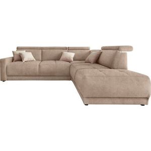 DOMO collection Ecksofa "Ava, moderne Sitzheftung mit toller Doppelnaht, komfortabel, L-Form", mit Ottomane, inkl. Federkern, wahlweise mit Kopfteilverstellungen