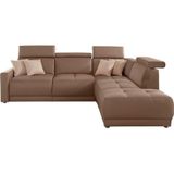 DOMO collection Ecksofa "Ava, moderne Sitzheftung mit toller Doppelnaht, komfortabel, L-Form", mit Ottomane, inkl. Federkern, wahlweise mit Kopfteilverstellungen