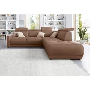 DOMO collection Ecksofa »Ava, moderne Sitzheftung mit toller Doppelnaht, komfortabel, L-Form«, mit Ottomane, inkl. Federkern, wahlweise mit Kopfteilverstellungen